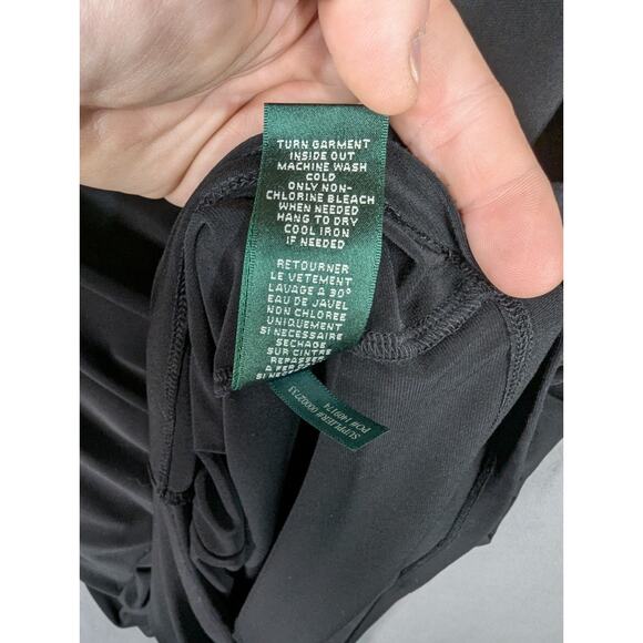 Ralph Lauren Dress Black Size 12 Faux Wrap - Picture 7 of 10